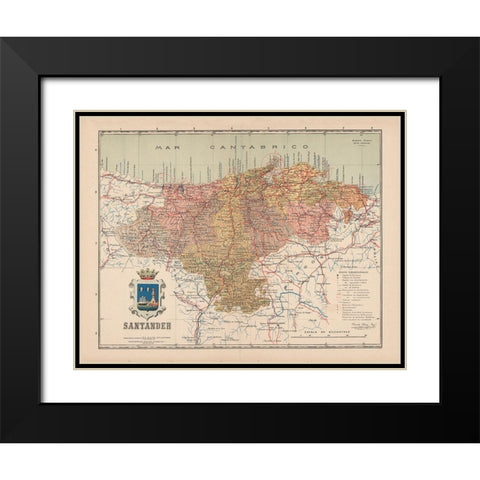 Santander Spain Europe - Martin 1911 Black Modern Wood Framed Art Print with Double Matting by Martin