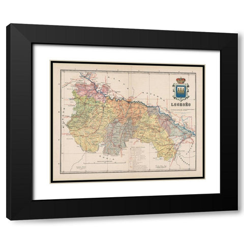 Logrono Spain Europe - Martin 1911 Black Modern Wood Framed Art Print with Double Matting by Martin