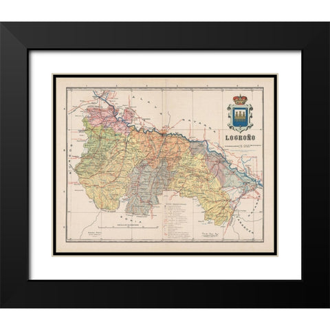 Logrono Spain Europe - Martin 1911 Black Modern Wood Framed Art Print with Double Matting by Martin