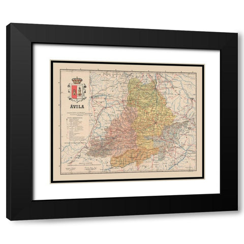 Avila Spain Europe - Martin 1911 Black Modern Wood Framed Art Print with Double Matting by Martin