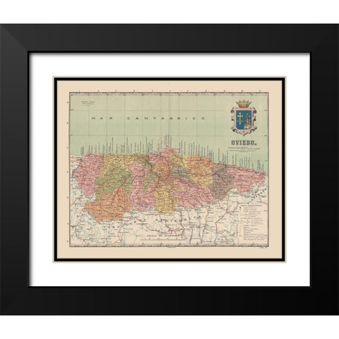 Oviedo Spain Europe - Martin 1911 Black Modern Wood Framed Art Print with Double Matting by Martin