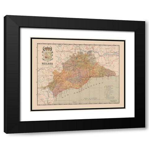 Malaga Spain Europe - Martin 1911 Black Modern Wood Framed Art Print with Double Matting by Martin