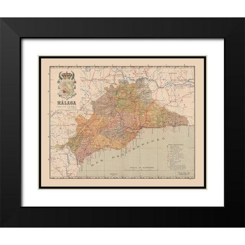 Malaga Spain Europe - Martin 1911 Black Modern Wood Framed Art Print with Double Matting by Martin