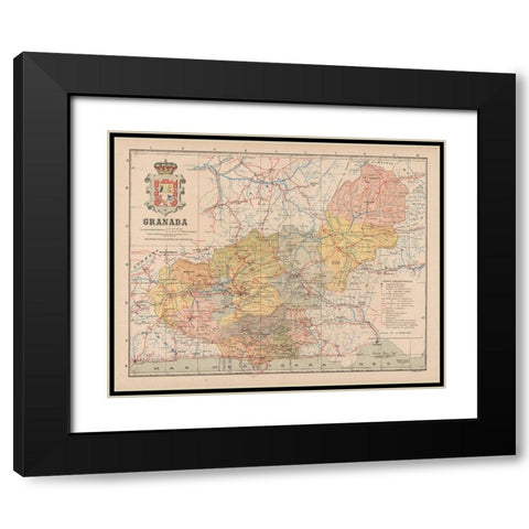 Granada Spain Europe - Martin 1911 Black Modern Wood Framed Art Print with Double Matting by Martin