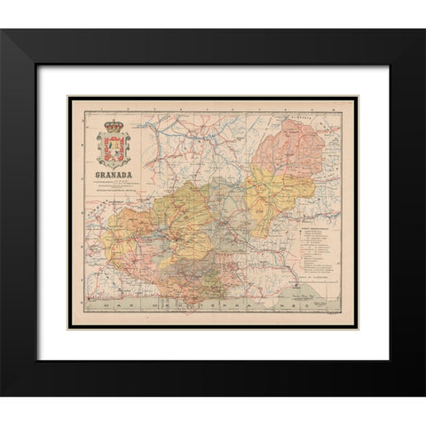 Granada Spain Europe - Martin 1911 Black Modern Wood Framed Art Print with Double Matting by Martin