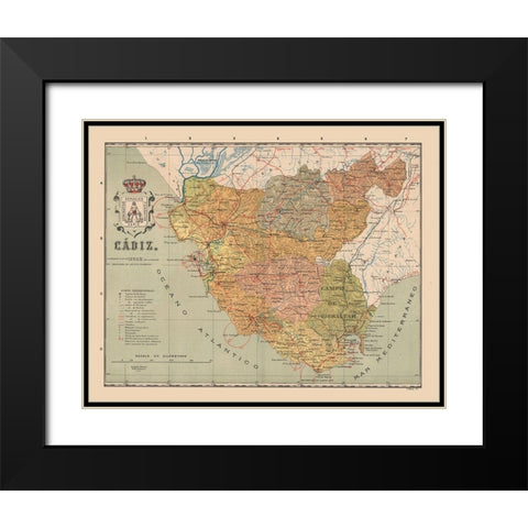 Cadiz Spain Europe - Martin 1911 Black Modern Wood Framed Art Print with Double Matting by Martin