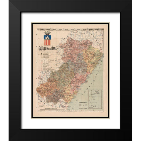 Castellon de la Plana Spain Europe - Martin 1911 Black Modern Wood Framed Art Print with Double Matting by Martin