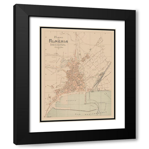Almeria Spain Europe - Martin 1897 Black Modern Wood Framed Art Print with Double Matting by Martin
