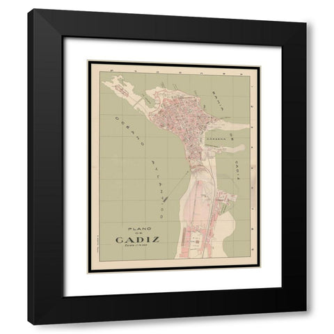 Cadiz Spain Europe - Martin 1920 Black Modern Wood Framed Art Print with Double Matting by Martin