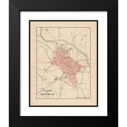 Huesca Spain Europe - Martin 1911 Black Modern Wood Framed Art Print with Double Matting by Martin