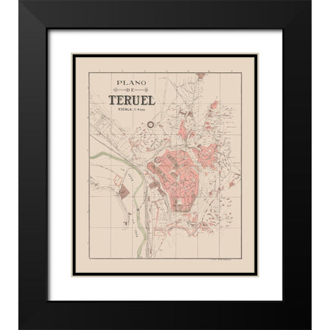 Teruel Spain Europe - Martin 1911 Black Modern Wood Framed Art Print with Double Matting by Martin