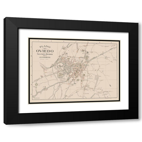 Oviedo Spain Europe - Martin 1911 Black Modern Wood Framed Art Print with Double Matting by Martin