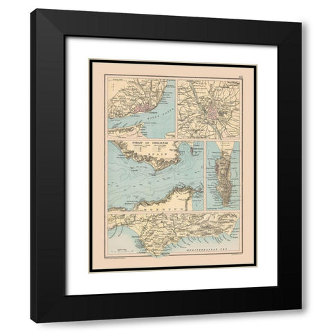 Spanish Cities Spain Portugal Europe Black Modern Wood Framed Art Print with Double Matting by Bartholomew