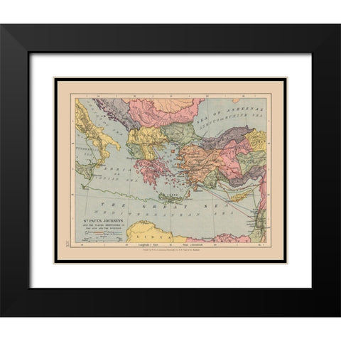 St Pauls Journeys Mediterranean - Case 1878 Black Modern Wood Framed Art Print with Double Matting by Case