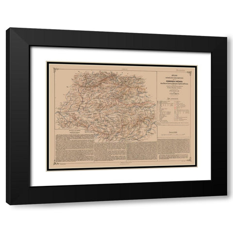 Caceres Province Spain - Valverde 1880 Black Modern Wood Framed Art Print with Double Matting by Valverde