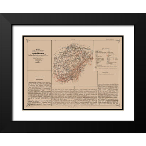 Segovia Province Spain - Valverde 1880 Black Modern Wood Framed Art Print with Double Matting by Valverde