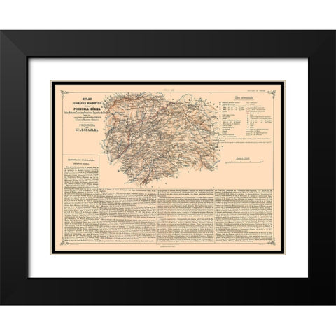 Guadalajara Province Spain - Valverde 1880 Black Modern Wood Framed Art Print with Double Matting by Valverde
