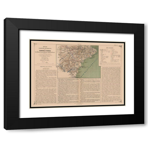 Alicante Province Spain - Valverde 1880 Black Modern Wood Framed Art Print with Double Matting by Valverde