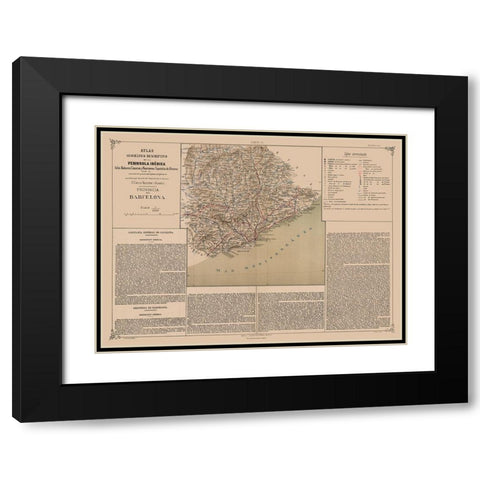 Barcelona Province Spain - Valverde 1880 Black Modern Wood Framed Art Print with Double Matting by Valverde