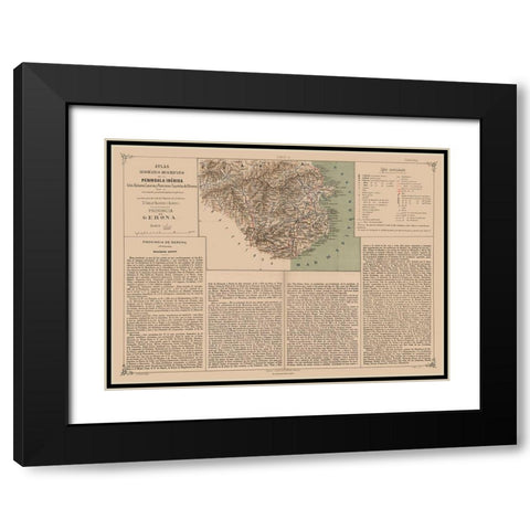 Girona Province Spain - Valverde 1880 Black Modern Wood Framed Art Print with Double Matting by Valverde