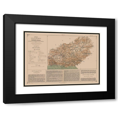 Granada Province Spain - Valverde 1880 Black Modern Wood Framed Art Print with Double Matting by Valverde