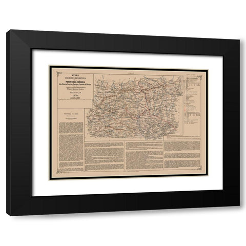 Leon Province Spain - Valverde 1880 Black Modern Wood Framed Art Print with Double Matting by Valverde
