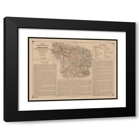 Zamora Province Spain - Valverde 1880 Black Modern Wood Framed Art Print with Double Matting by Valverde