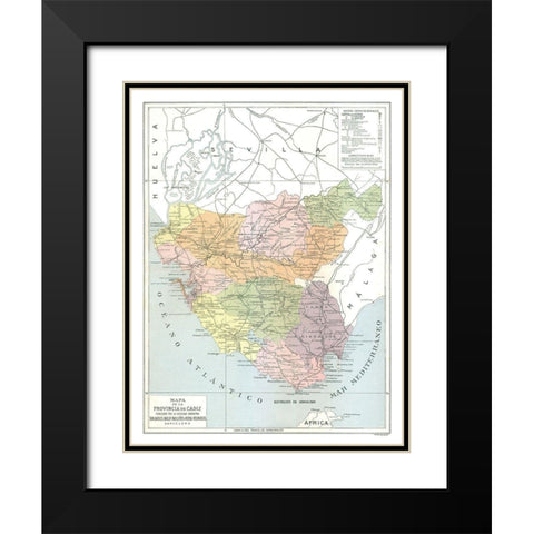 Cadiz Province Spain - Pompido 1913 Black Modern Wood Framed Art Print with Double Matting by Pompido