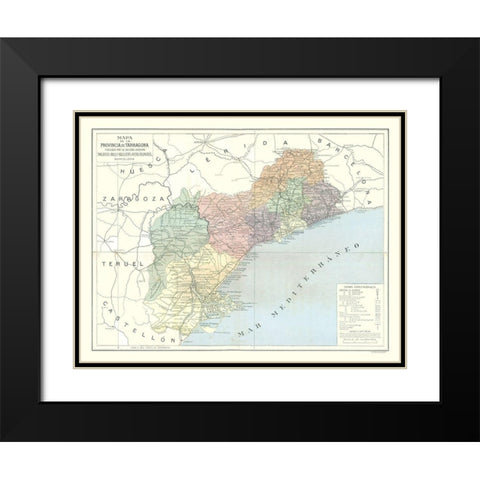 Tarragona Province Spain - Pompido 1913 Black Modern Wood Framed Art Print with Double Matting by Pompido