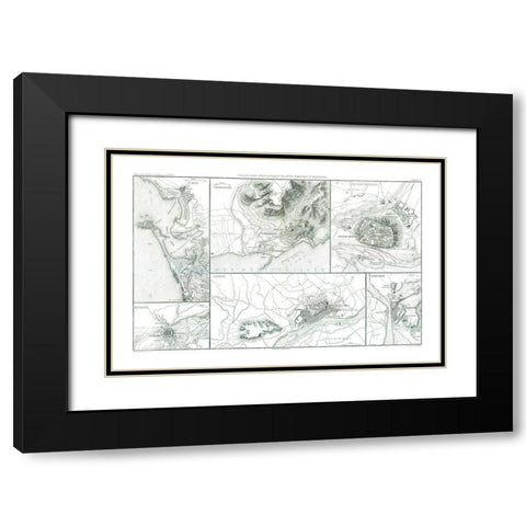 Forts in Spain - Thiers 1866 Black Modern Wood Framed Art Print with Double Matting by Unknown