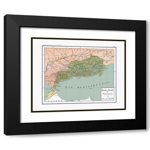 South East Spain - Artero 1879 Black Modern Wood Framed Art Print with Double Matting by Artero