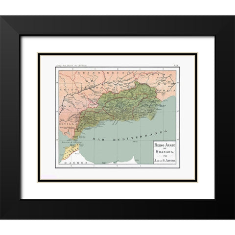 South East Spain - Artero 1879 Black Modern Wood Framed Art Print with Double Matting by Artero