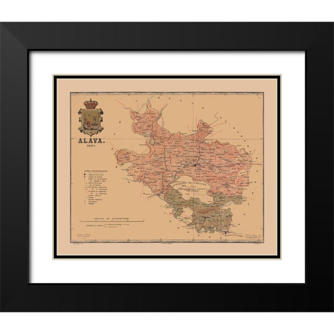 Alava Spain 1901 - Martine 1904 Black Modern Wood Framed Art Print with Double Matting by Martine