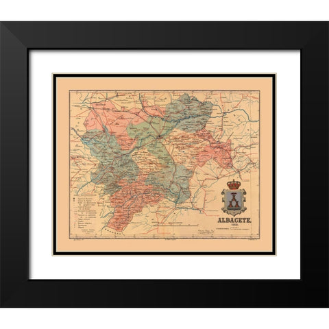 Albacete Spain 1902 - Martine 1904 Black Modern Wood Framed Art Print with Double Matting by Martine