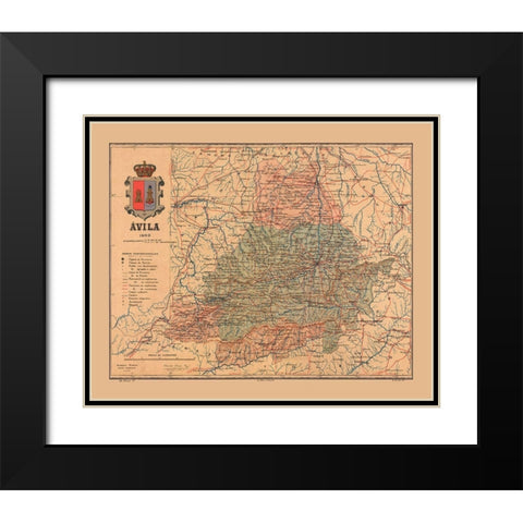 Avila Spain 1903 - Martine 1904 Black Modern Wood Framed Art Print with Double Matting by Martine