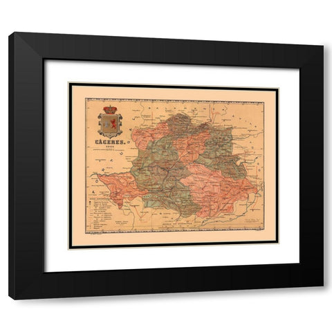 Caceres Spain 1901 - Martine 1904 Black Modern Wood Framed Art Print with Double Matting by Martine