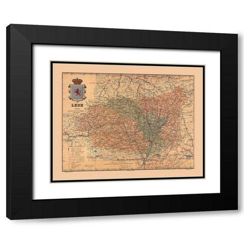 Leon Spain 1903 - Martine 1904 Black Modern Wood Framed Art Print with Double Matting by Martine