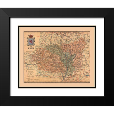 Leon Spain 1903 - Martine 1904 Black Modern Wood Framed Art Print with Double Matting by Martine