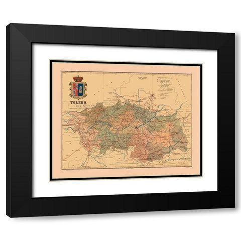 Toledo Spain 1902 - Martine 1904 Black Modern Wood Framed Art Print with Double Matting by Martine