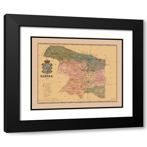 Zamora Spain 1900 - Martine 1904 Black Modern Wood Framed Art Print with Double Matting by Martine