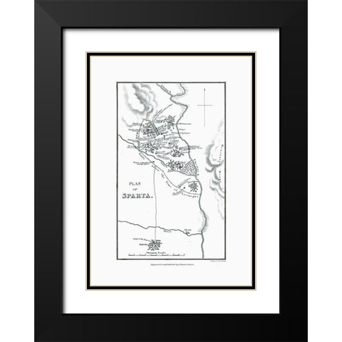 Sparta Greece - Oxford 1828 Black Modern Wood Framed Art Print with Double Matting by Oxford