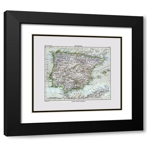 Spain - Perthes 1896 Black Modern Wood Framed Art Print with Double Matting by Perthes