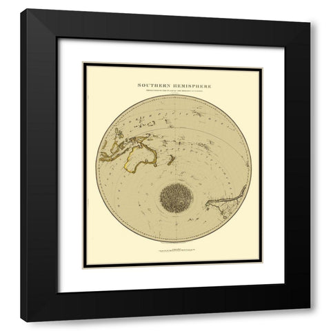 South Pole - Thomson 1816 Black Modern Wood Framed Art Print with Double Matting by Thomson