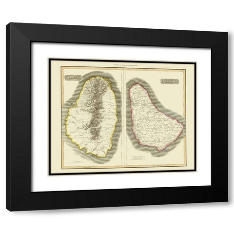St Vincent Barbados - Thomson 1814 Black Modern Wood Framed Art Print with Double Matting by Thomson