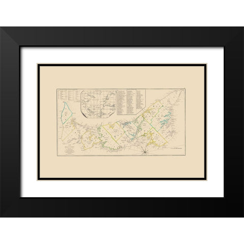 St John Island Canada - Sayer 1776 Black Modern Wood Framed Art Print with Double Matting by Sayer