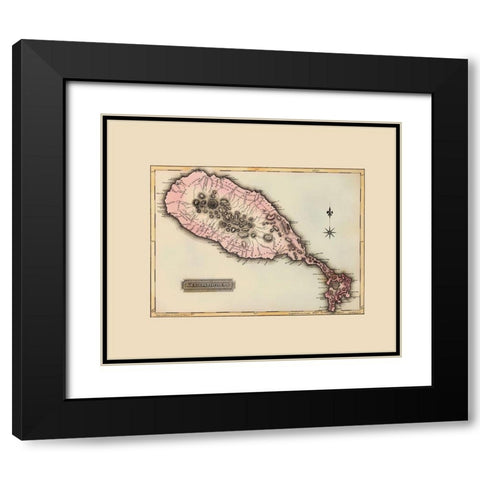 St Kitts St Christophers Caribbean - Lucas 1823 Black Modern Wood Framed Art Print with Double Matting by Lucas