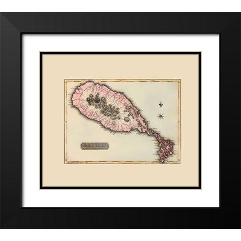St Kitts St Christophers Caribbean - Lucas 1823 Black Modern Wood Framed Art Print with Double Matting by Lucas