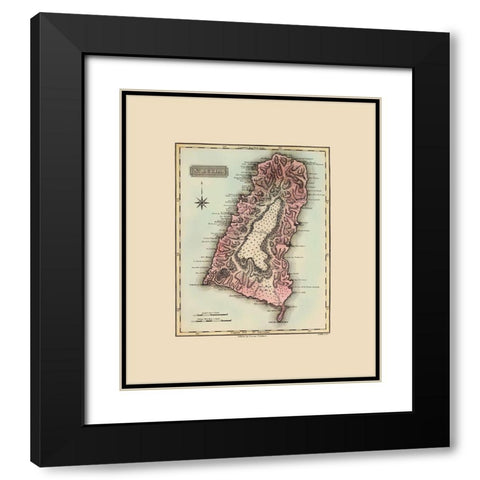 St Lucia Caribbean - Lucas 1823 Black Modern Wood Framed Art Print with Double Matting by Lucas