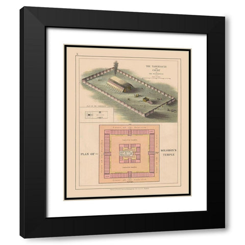 Solomons Temple Court Israel - Case 1878 Black Modern Wood Framed Art Print with Double Matting by Case