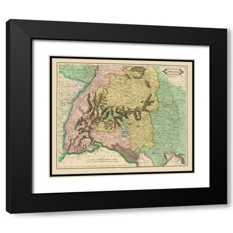 Swabia Region Germany - Hamilton 1831 Black Modern Wood Framed Art Print with Double Matting by Hamilton